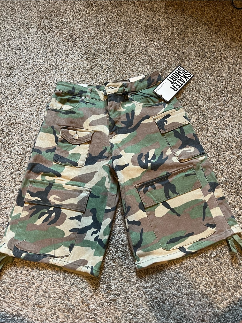 Camo Cargo Shorts - Green Camouflage